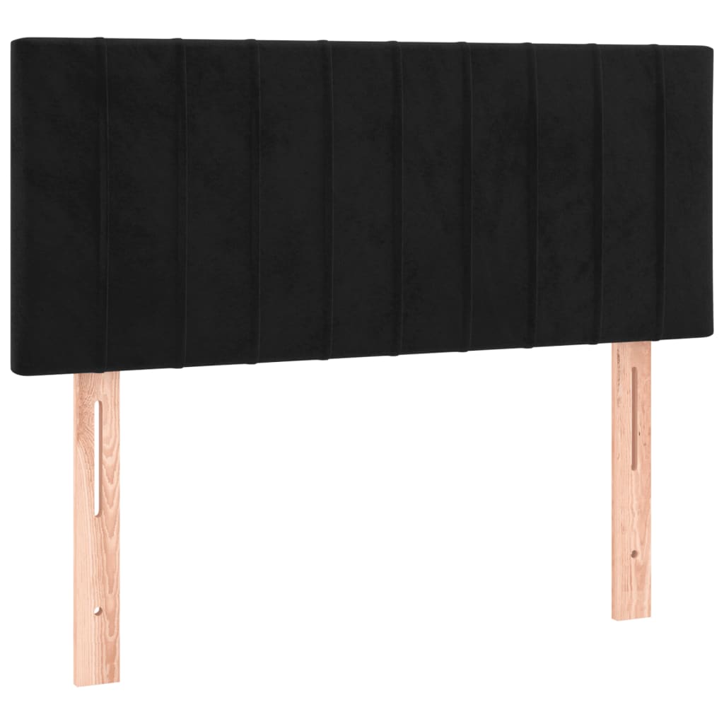 Box Spring Postel S Matrací Černá Samet Černá