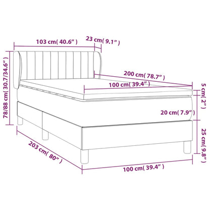 Box Spring Postel S Matrací Černá Samet Černá