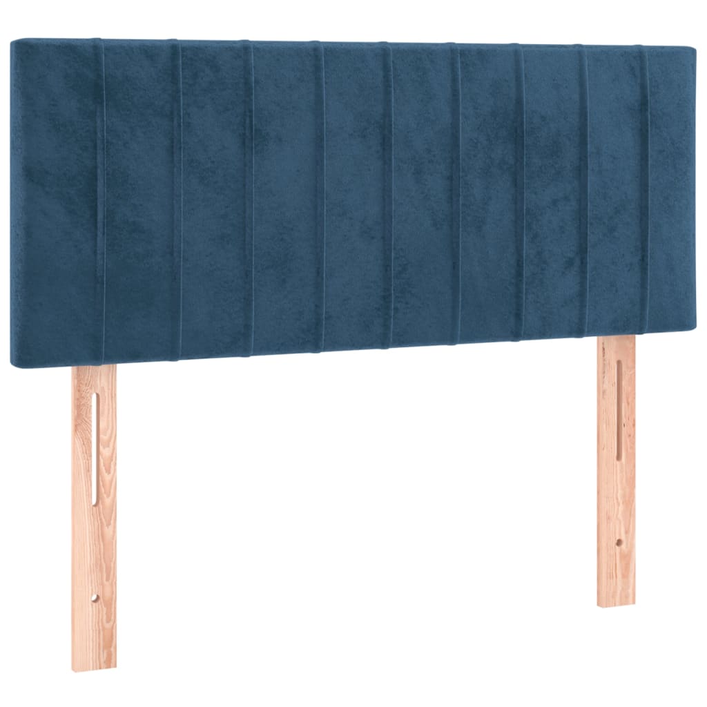 Box Spring Postel S Matrací Tmavě Modrá Samet Tmavě Moddrá