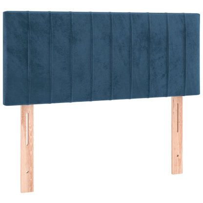 Box Spring Postel S Matrací Tmavě Modrá Samet Tmavě Moddrá