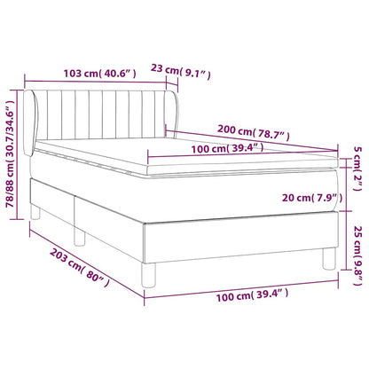 Box Spring Postel S Matrací Tmavě Modrá Samet Tmavě Moddrá