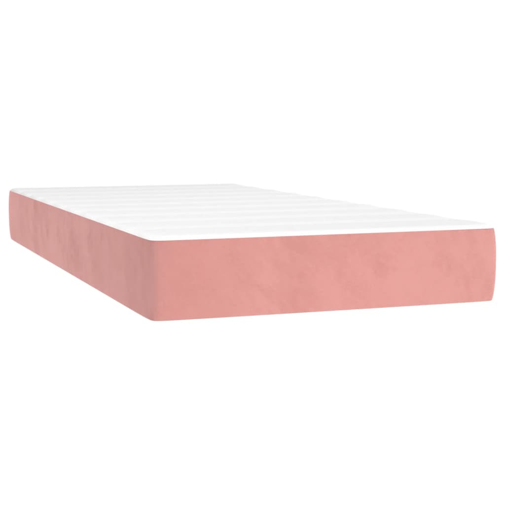 Box Spring Postel S Matrací Samet Růžová