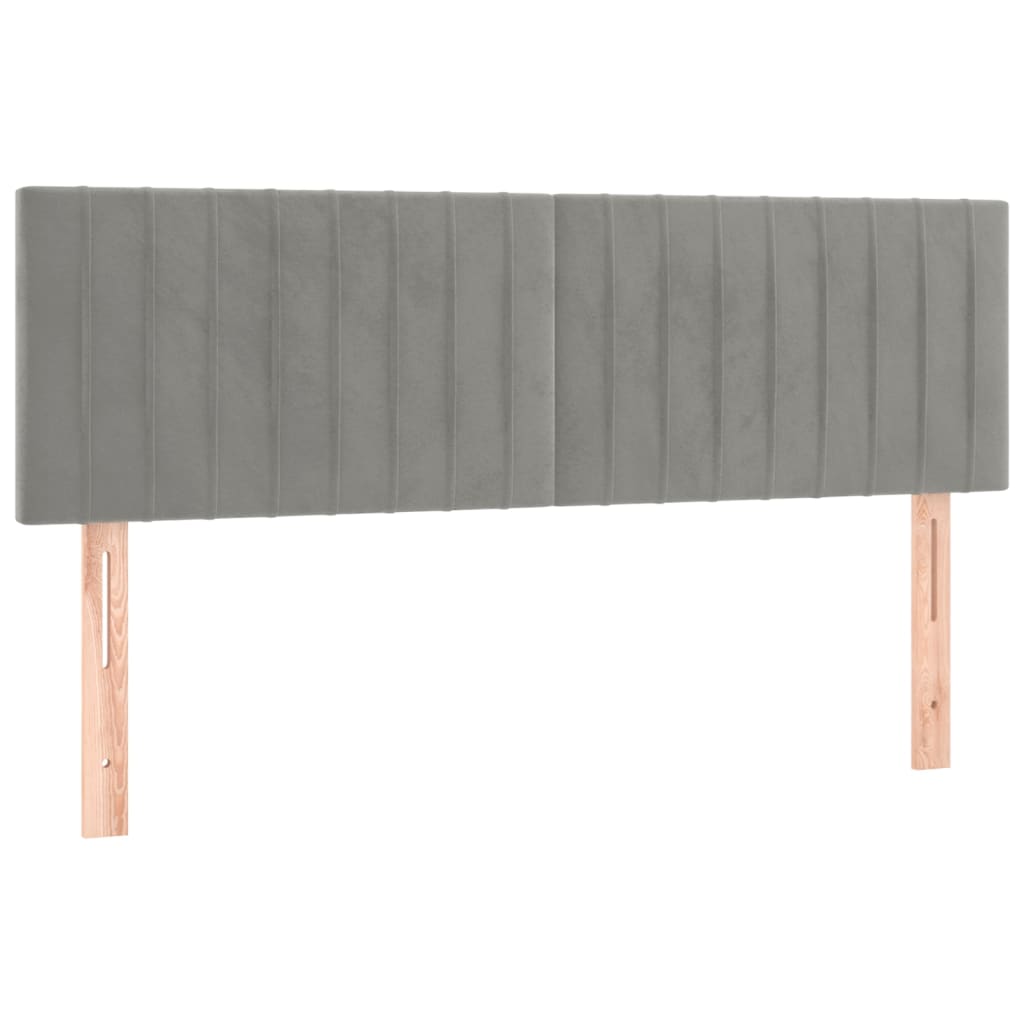 Box Spring Postel S Matrací Samet Světle Šedá