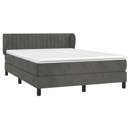 Box Spring Postel S Matrací Samet Tmavě Šedá