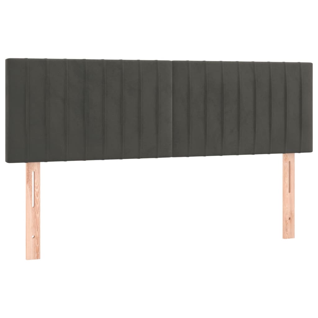 Box Spring Postel S Matrací Samet Tmavě Šedá