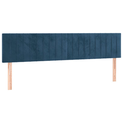 Box Spring Postel S Matrací Tmavě Modrá Samet Tmavě Moddrá