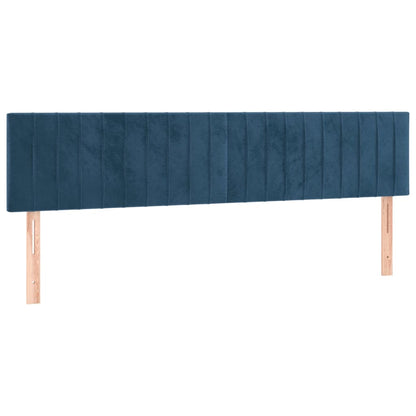 Box Spring Postel S Matrací Tmavě Modrá Samet Tmavě Moddrá