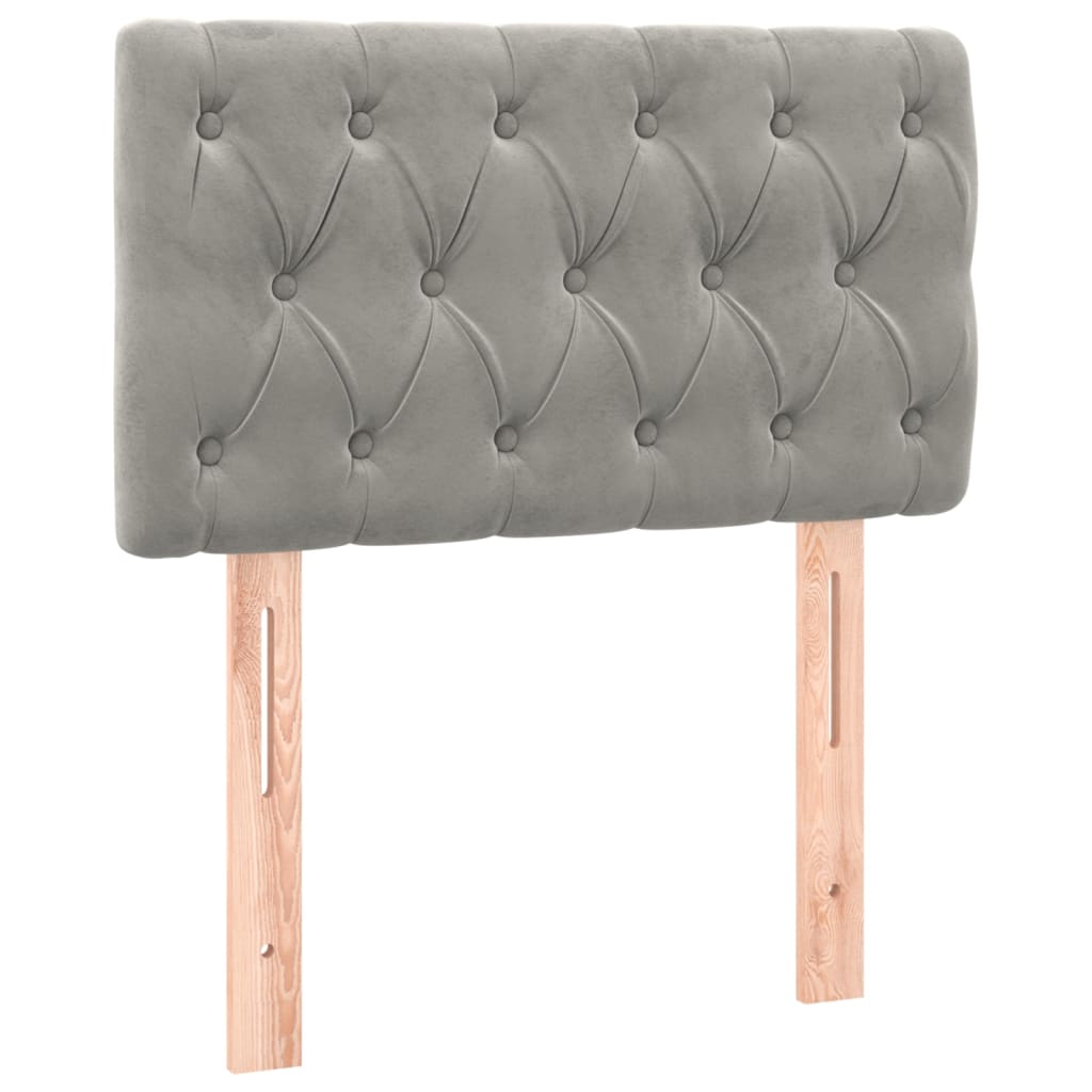 Box Spring Postel S Matrací Samet Světle Šedá