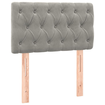 Box Spring Postel S Matrací Samet Světle Šedá