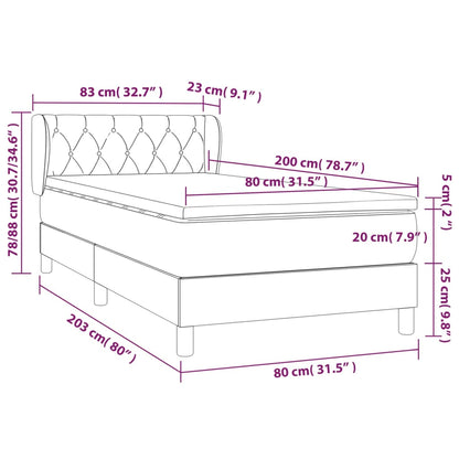 Box Spring Postel S Matrací Samet Světle Šedá