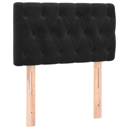 Box Spring Postel S Matrací Černá Samet Černá