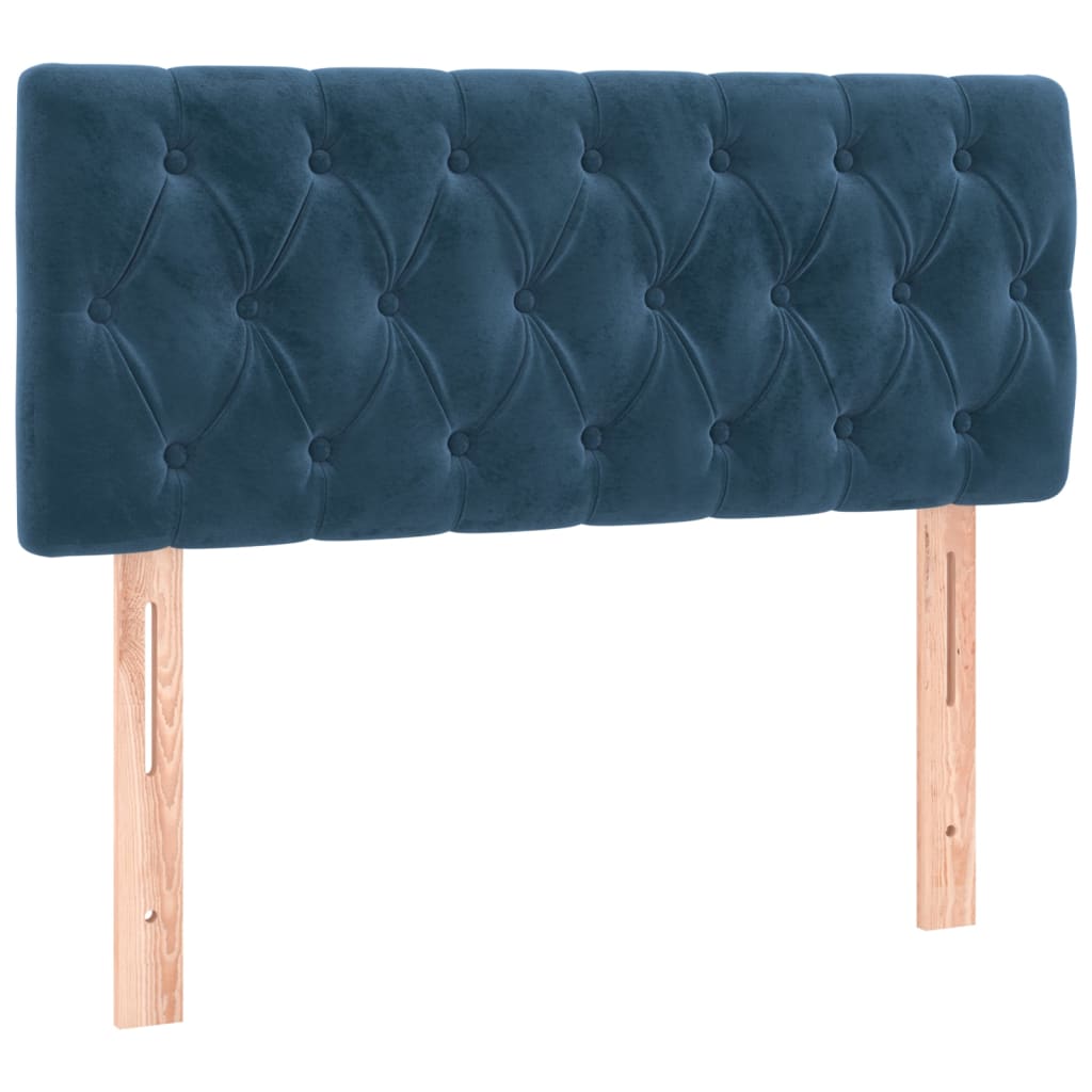 Box Spring Postel S Matrací Tmavě Modrá Samet Tmavě Moddrá