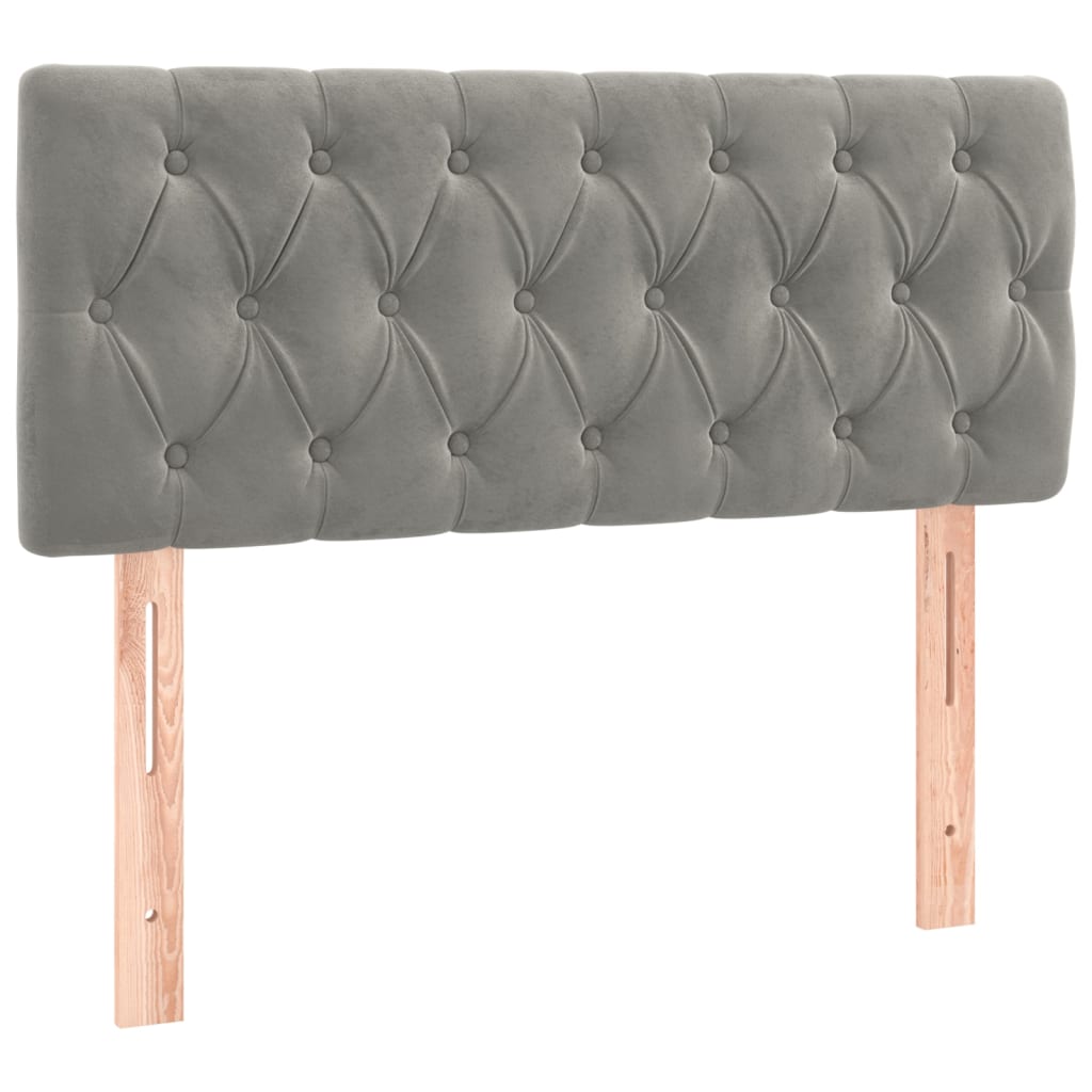 Box Spring Postel S Matrací Samet Světle Šedá