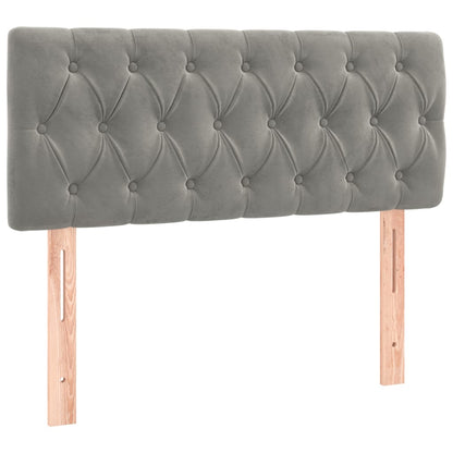 Box Spring Postel S Matrací Samet Světle Šedá