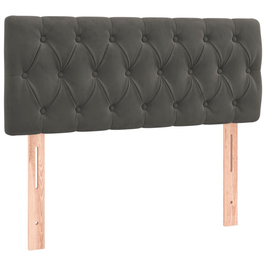 Box Spring Postel S Matrací Samet Tmavě Šedá