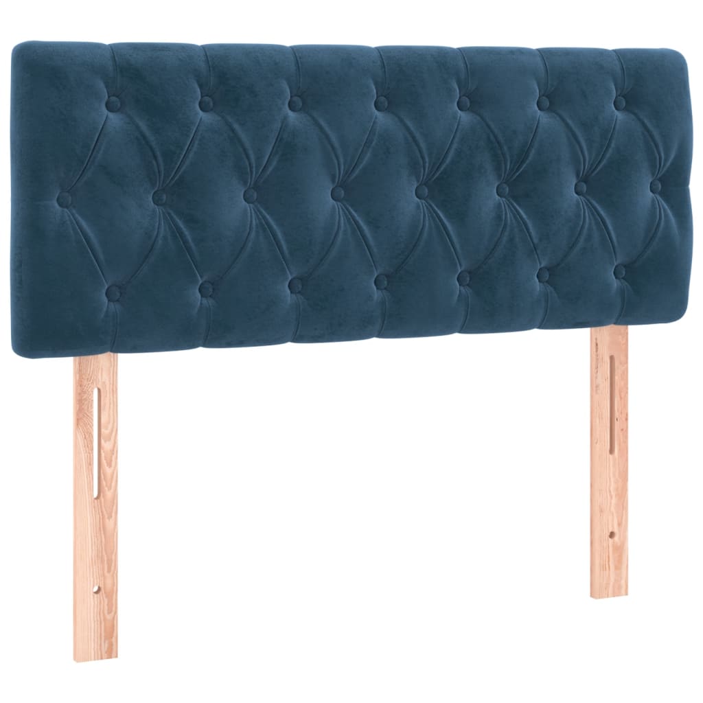 Box Spring Postel S Matrací Tmavě Modrá Samet Tmavě Moddrá