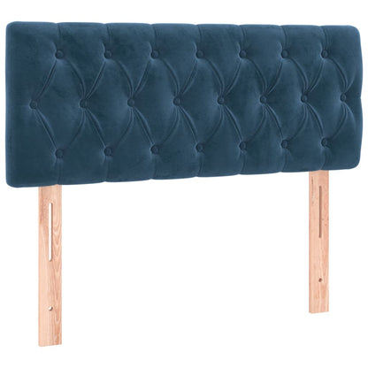 Box Spring Postel S Matrací Tmavě Modrá Samet Tmavě Moddrá