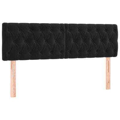 Box Spring Postel S Matrací Černá Samet Černá