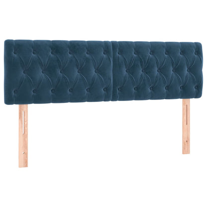 Box Spring Postel S Matrací Tmavě Modrá Samet Tmavě Moddrá