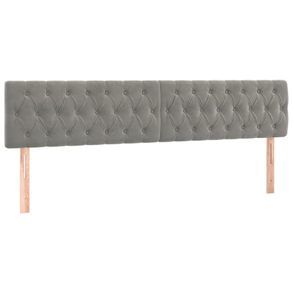 Box Spring Postel S Matrací Samet Světle Šedá