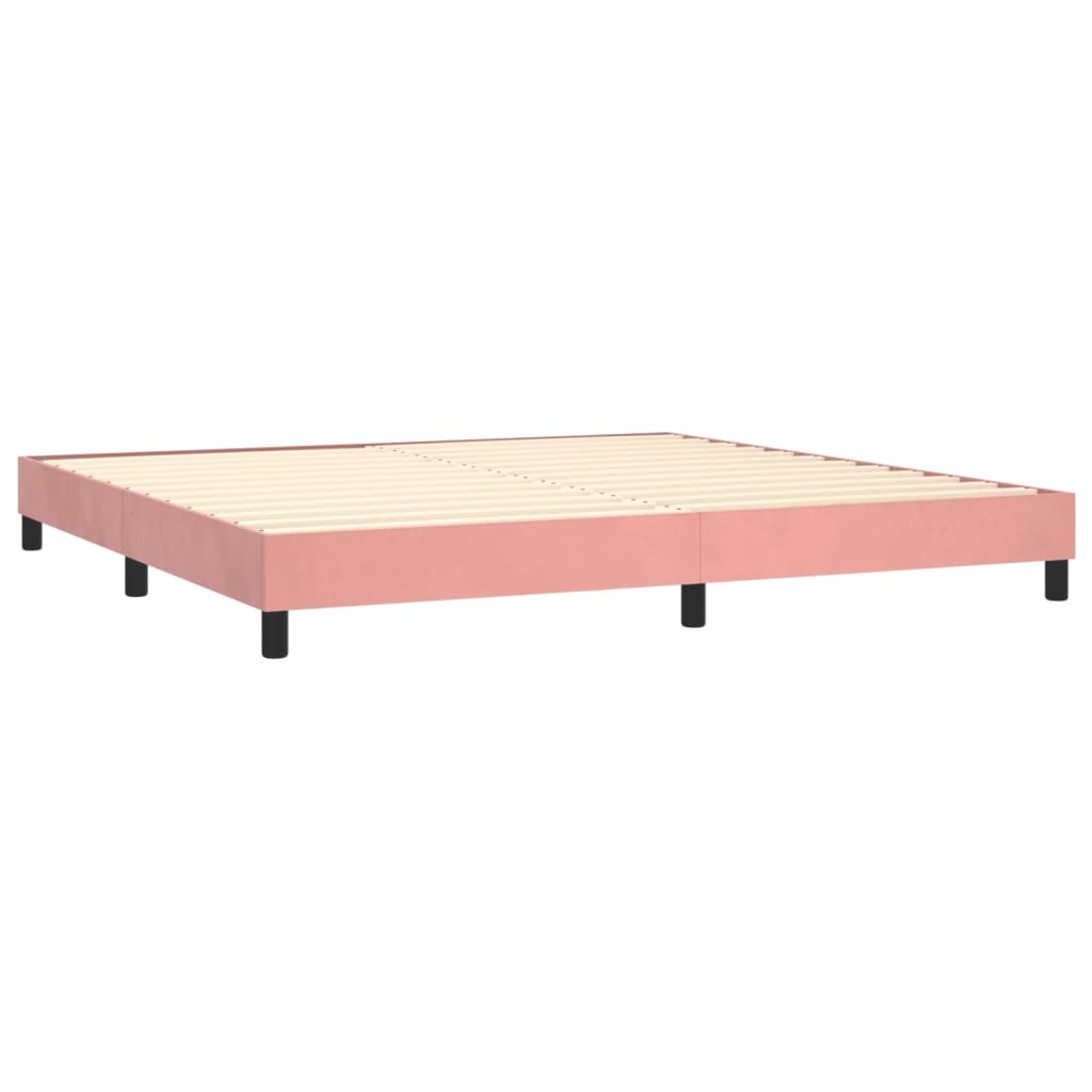Box Spring Postel S Matrací Samet Růžová