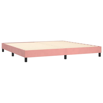 Box Spring Postel S Matrací Samet Růžová