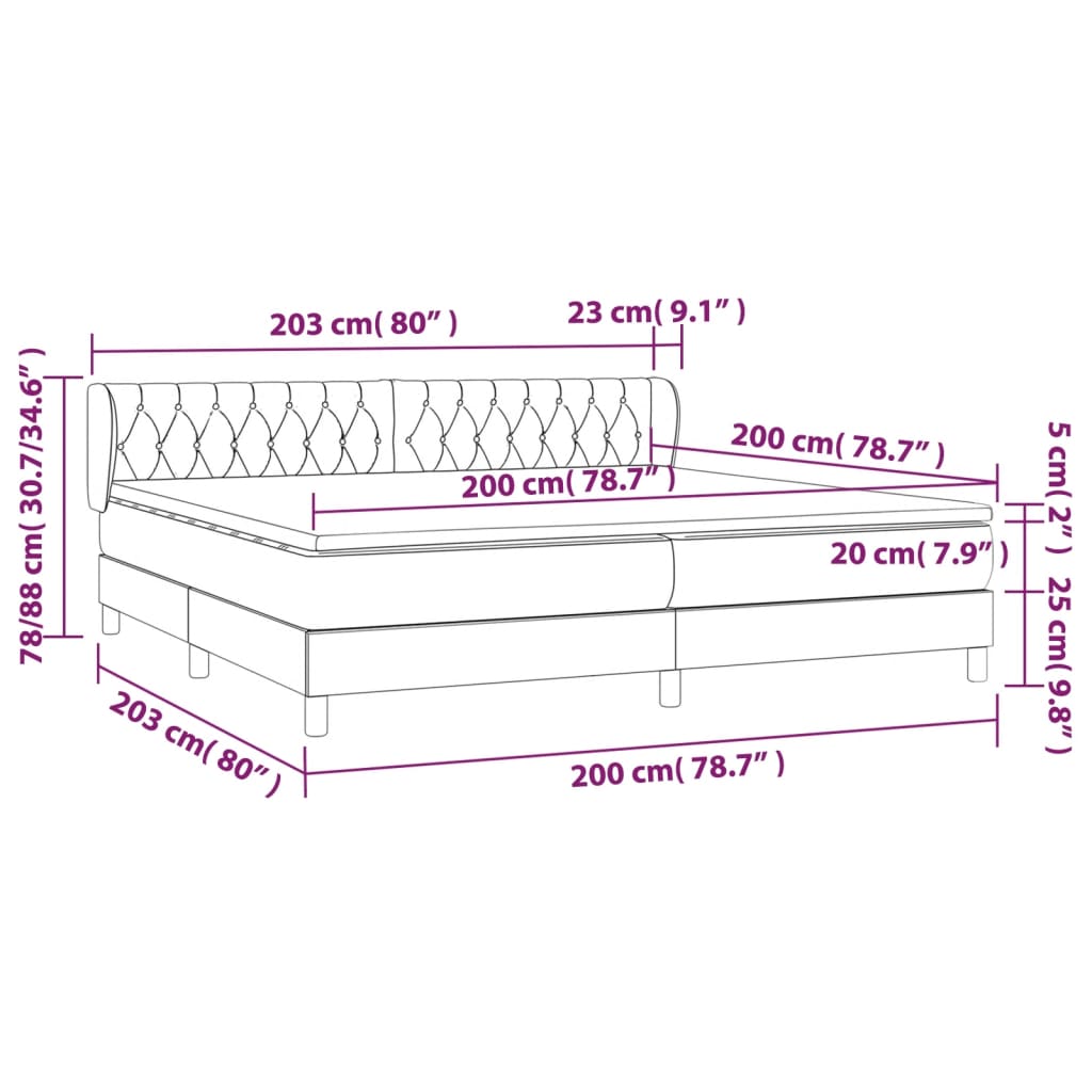 Box Spring Postel S Matrací Samet Růžová
