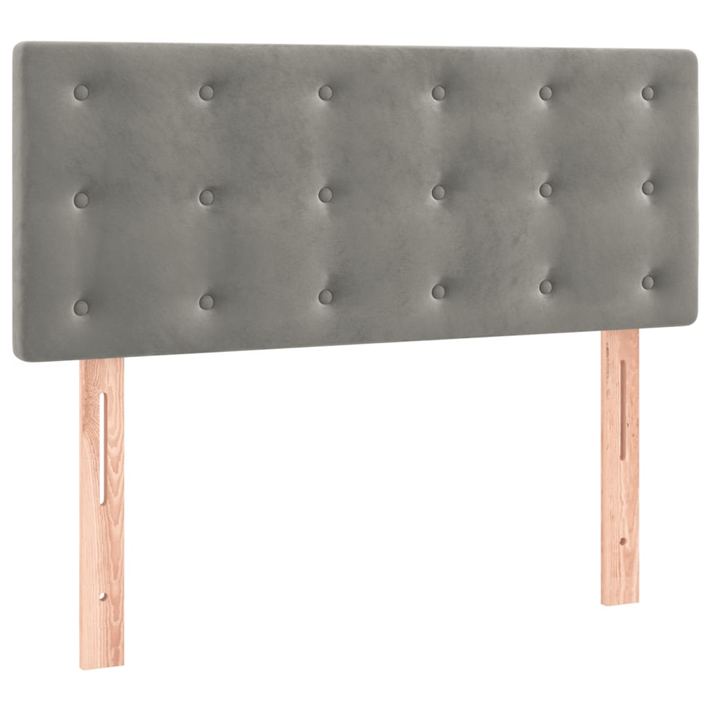 Box Spring Postel S Matrací Samet Světle Šedá