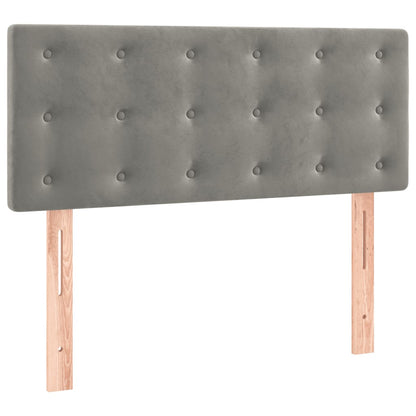 Box Spring Postel S Matrací Samet Světle Šedá