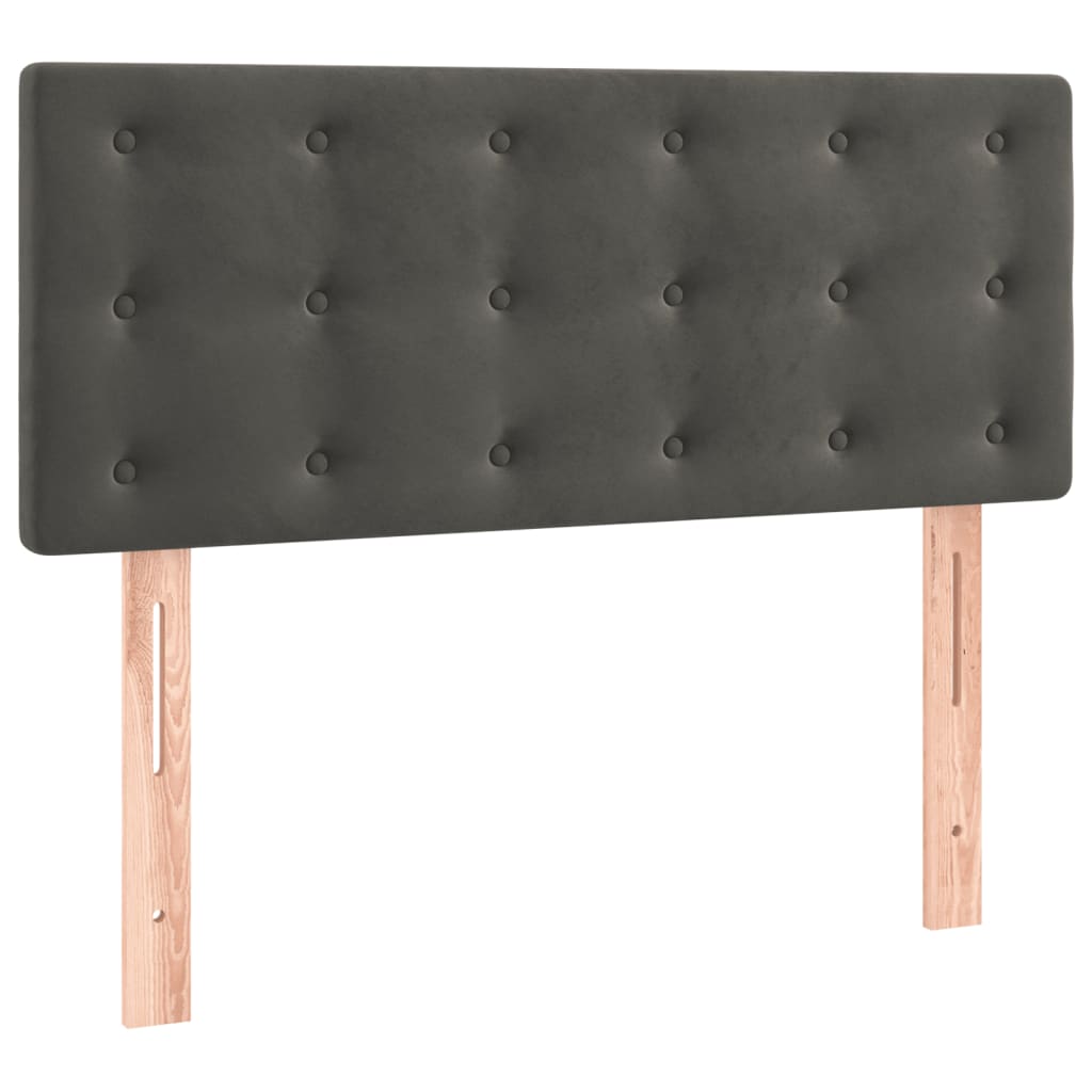Box Spring Postel S Matrací Samet Tmavě Šedá