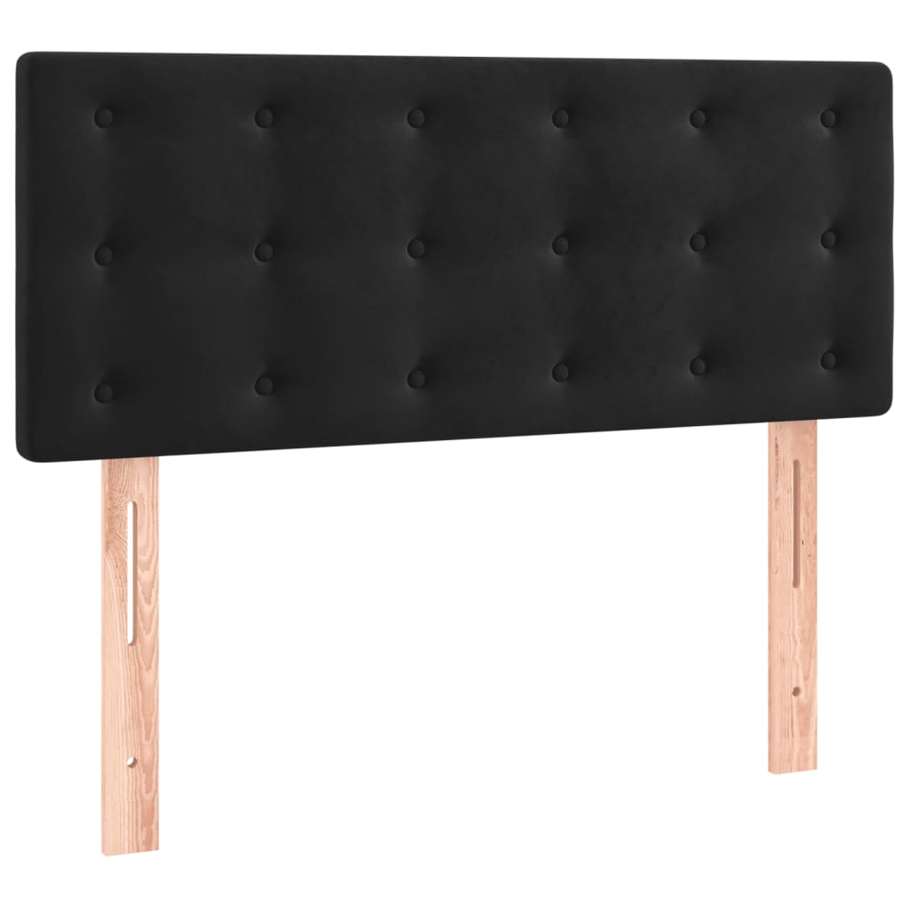 Box Spring Postel S Matrací Černá Samet Černá