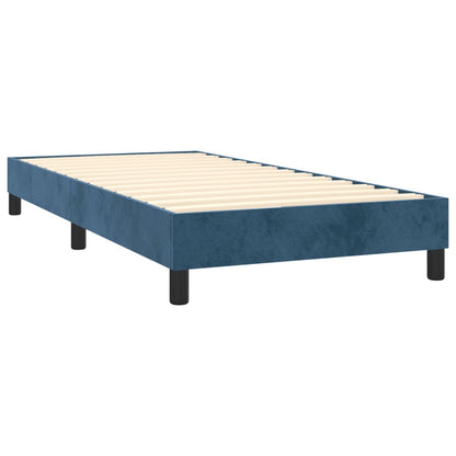 Box Spring Postel S Matrací Tmavě Modrá Samet Tmavě Moddrá