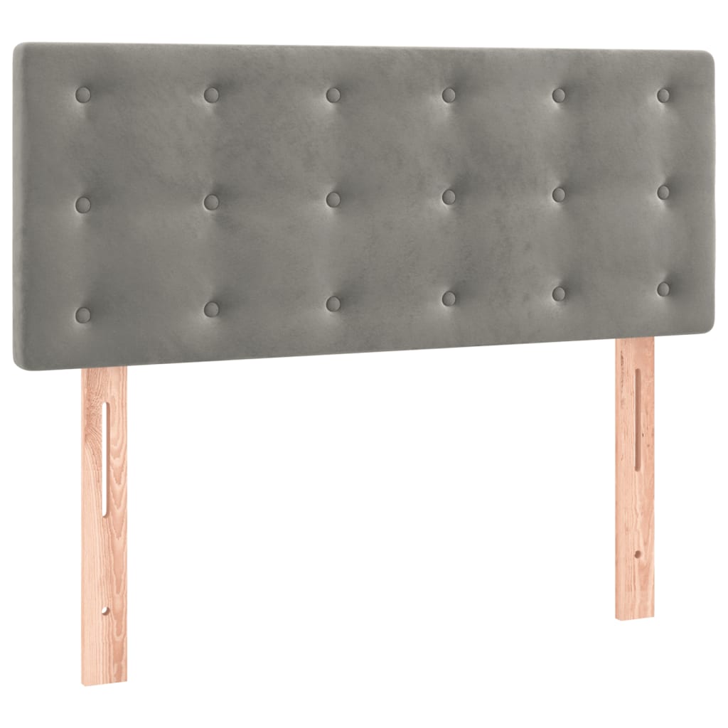 Box Spring Postel S Matrací Samet Světle Šedá