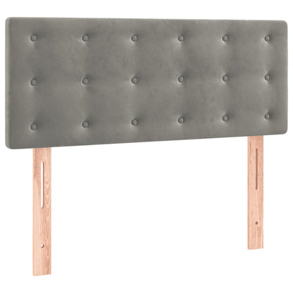 Box Spring Postel S Matrací Samet Světle Šedá