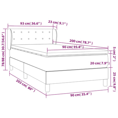 Box Spring Postel S Matrací Černá Samet Černá