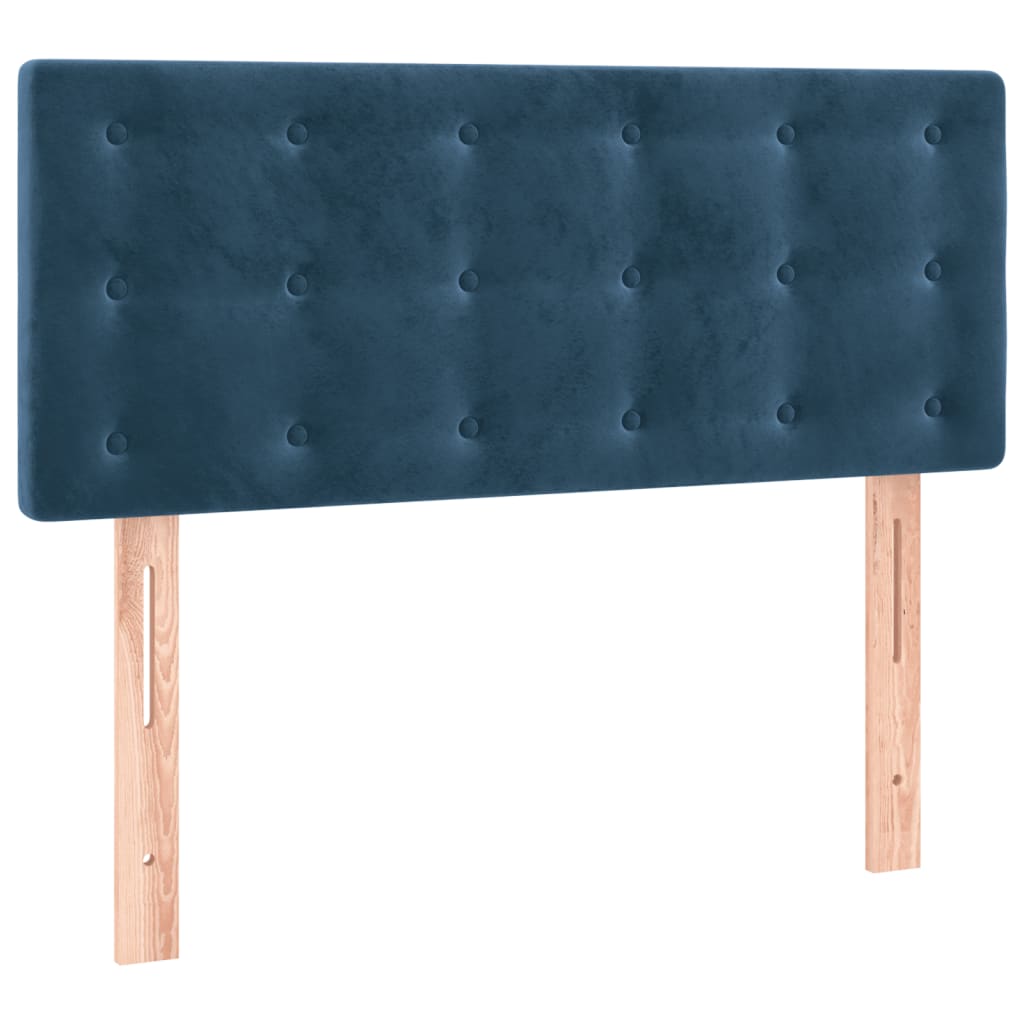 Box Spring Postel S Matrací Tmavě Modrá Samet Tmavě Moddrá