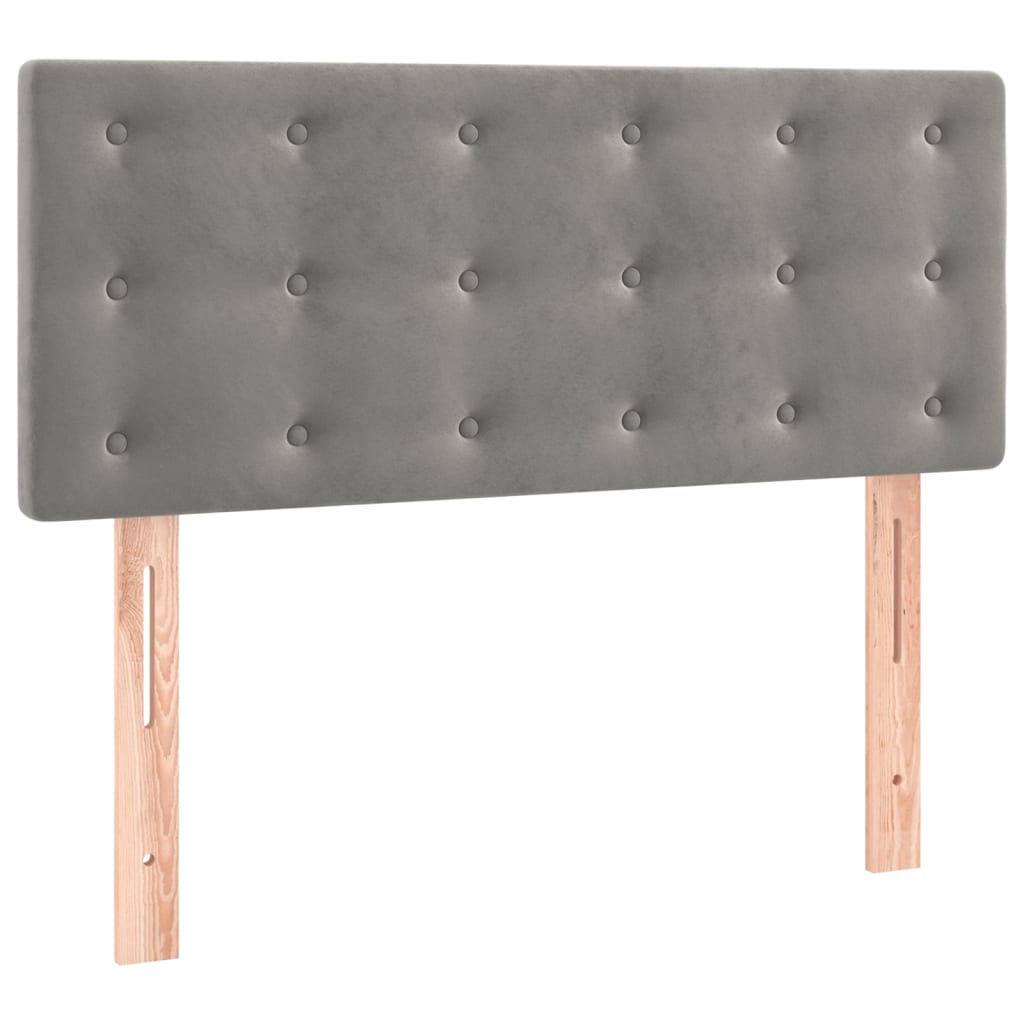 Box Spring Postel S Matrací Samet Světle Šedá