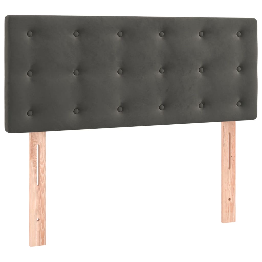 Box Spring Postel S Matrací Samet Tmavě Šedá