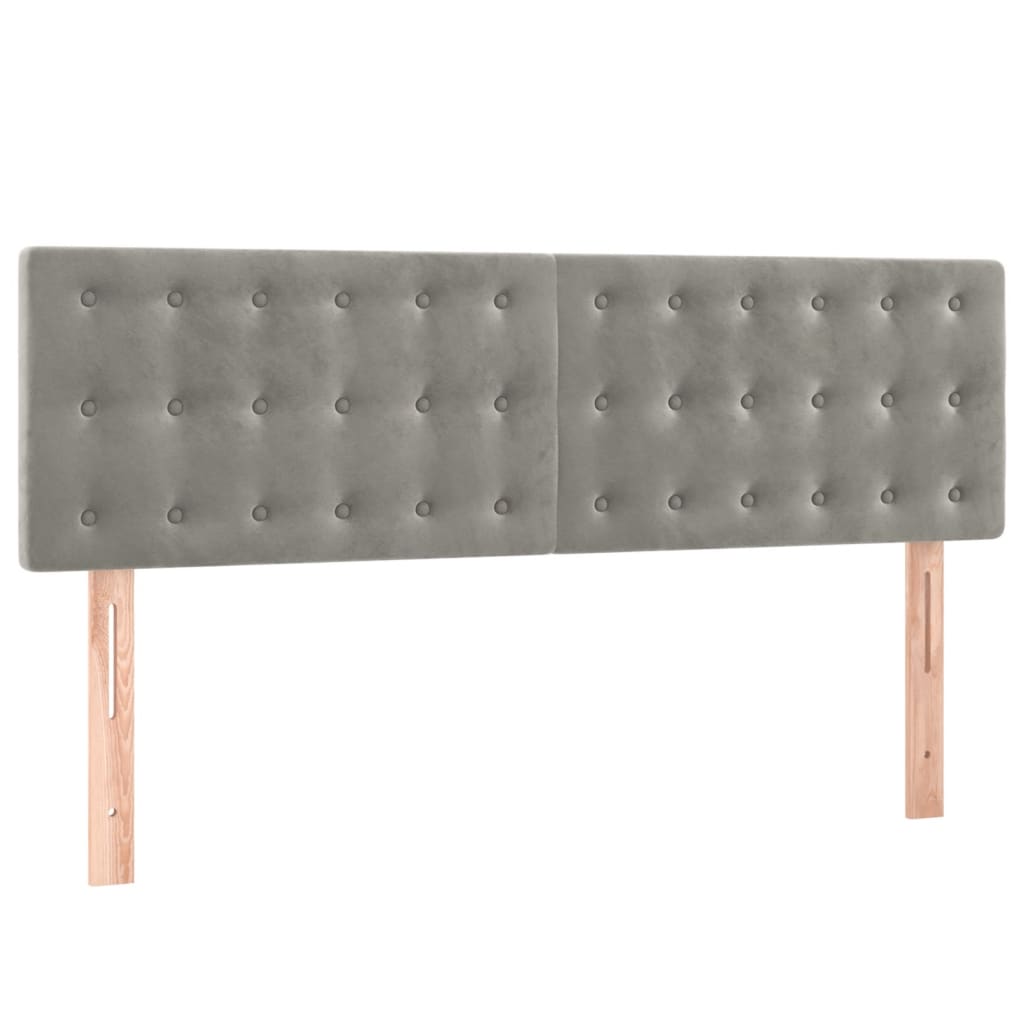 Box Spring Postel S Matrací Samet Světle Šedá
