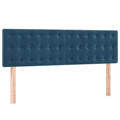 Box Spring Postel S Matrací Tmavě Modrá Samet Tmavě Moddrá
