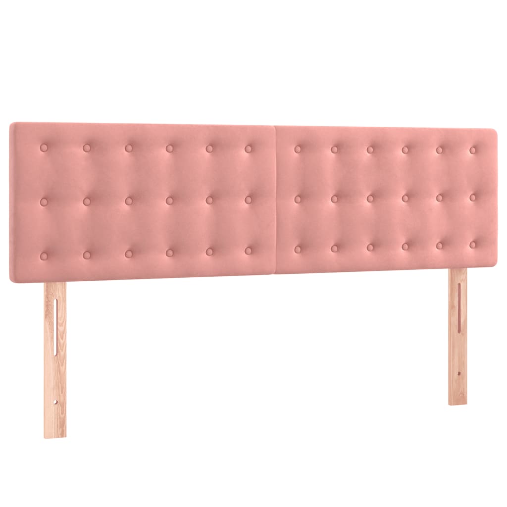 Box Spring Postel S Matrací Samet Růžová