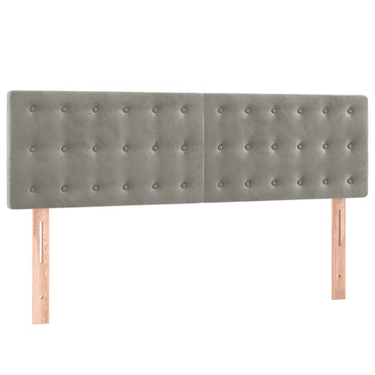 Box Spring Postel S Matrací Samet Světle Šedá