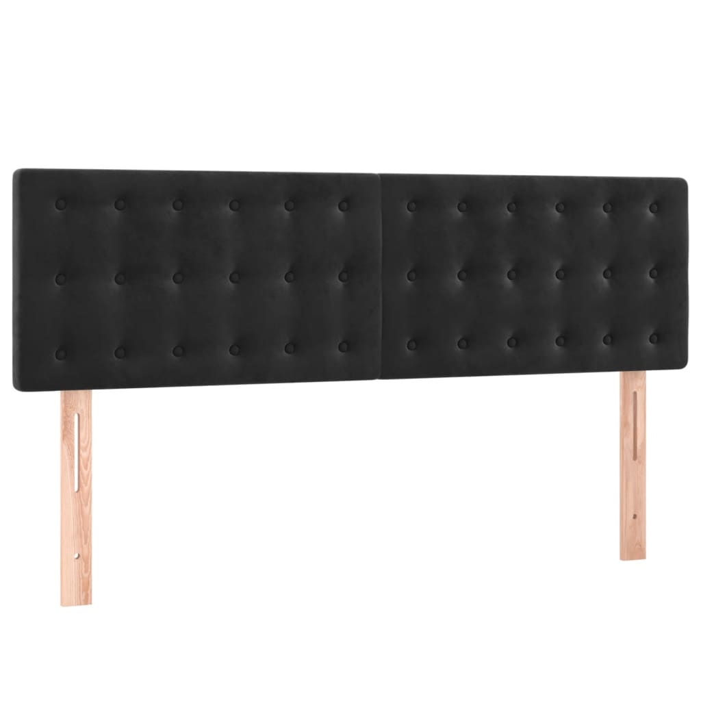 Box Spring Postel S Matrací Černá Samet Černá