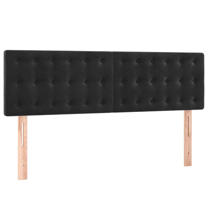 Box Spring Postel S Matrací Černá Samet Černá