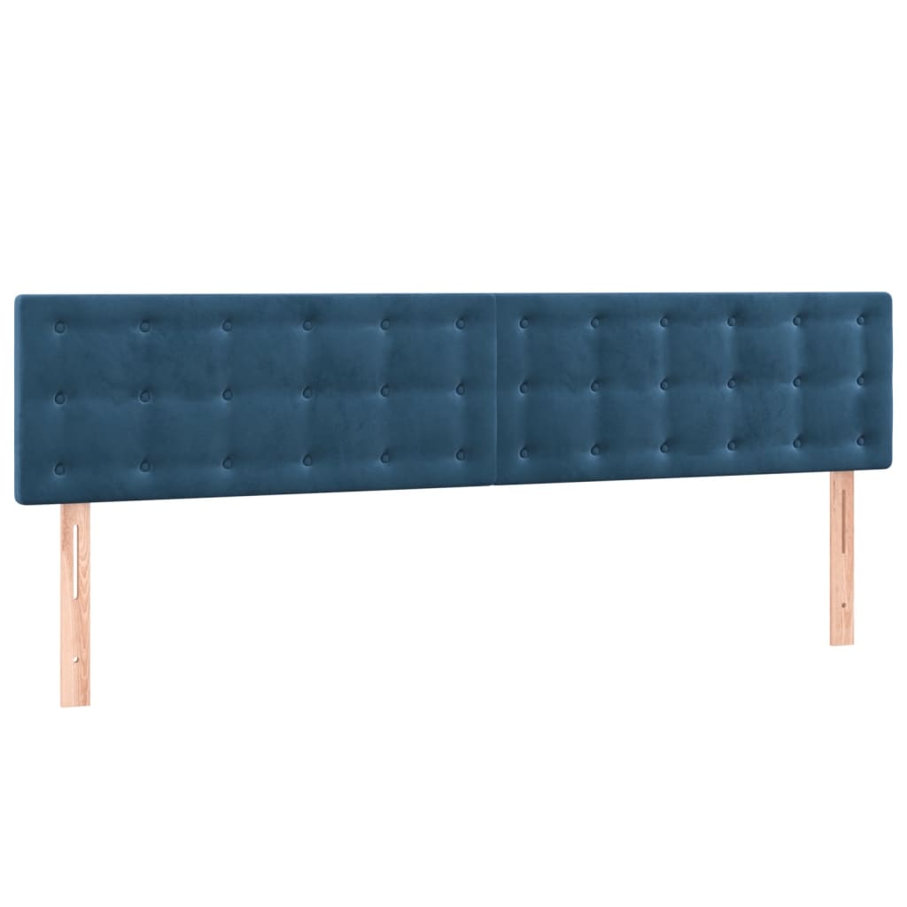 Box Spring Postel S Matrací Tmavě Modrá Samet Tmavě Moddrá