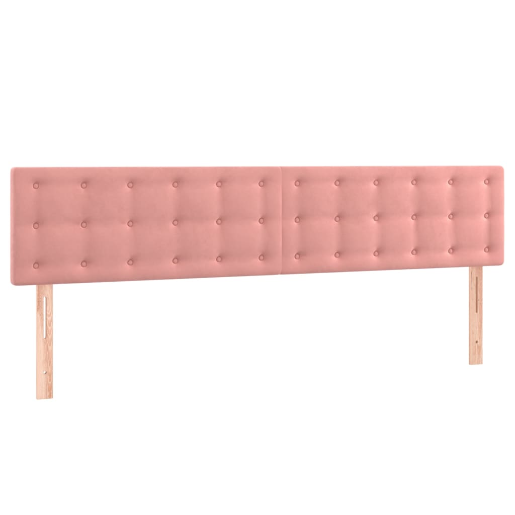 Box Spring Postel S Matrací Samet Růžová