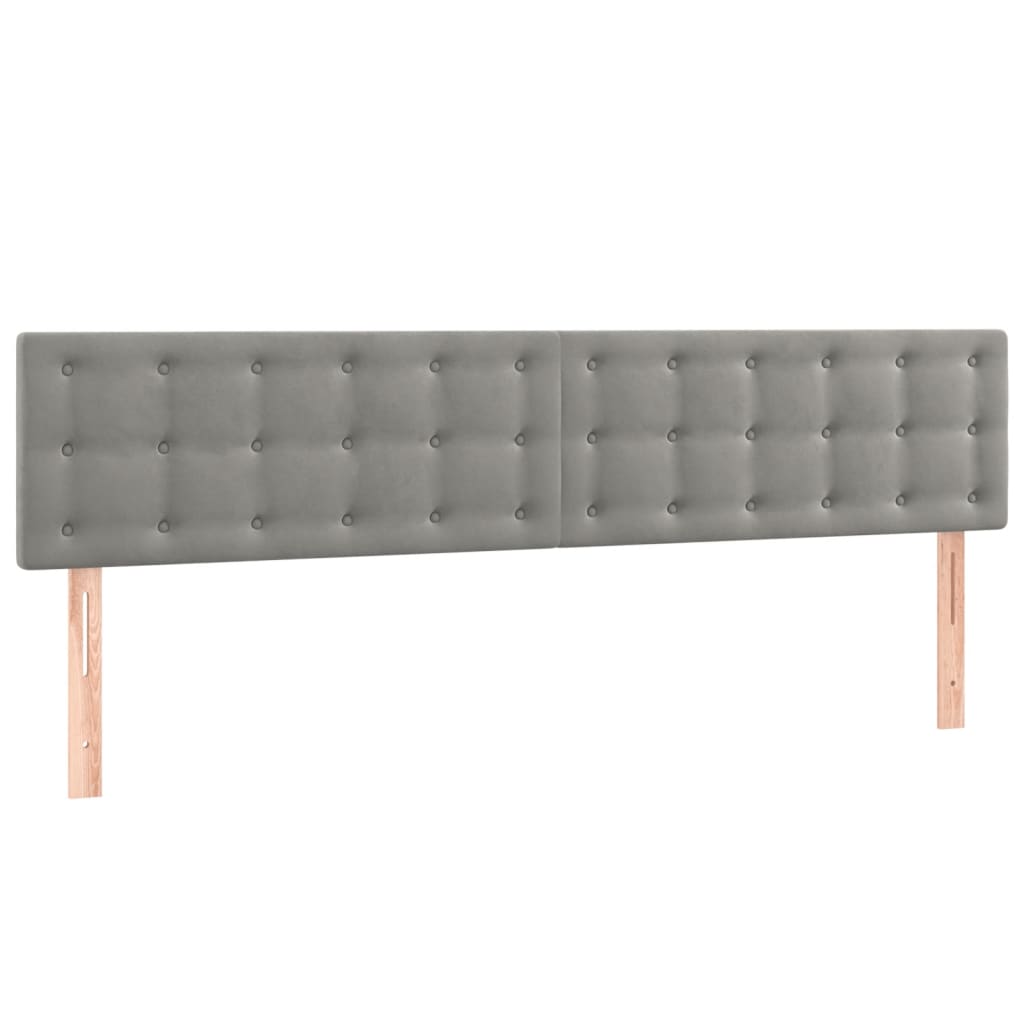 Box Spring Postel S Matrací Samet Světle Šedá