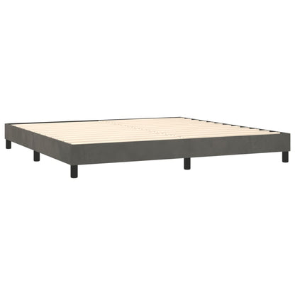 Box Spring Postel S Matrací Samet Tmavě Šedá