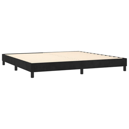 Box Spring Postel S Matrací Černá Samet Černá