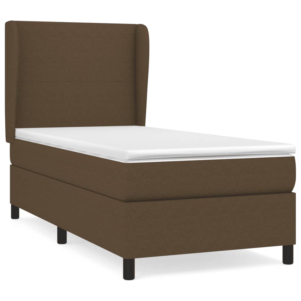 Box Spring Postel S Matrací Tmavě Hnědá 80X200 Cm Textil